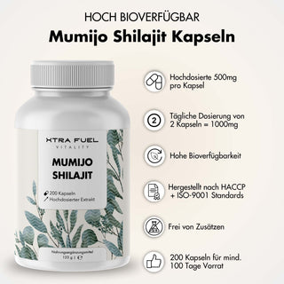 Capsule Shilajit - 200 capsule Mumijo - Vincitore del rapporto qualità-prezzo