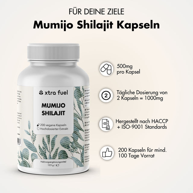 Capsule Shilajit - 200 capsule Mumijo - Vincitore del rapporto qualità-prezzo