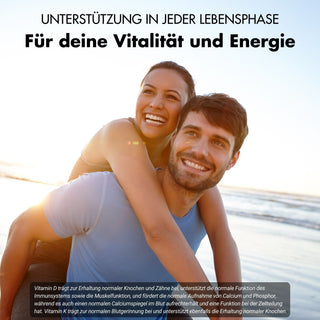 Capsule di vitamina D3 + K2 - 20.000 UI + 200 mcg - altamente pure e vegetariane