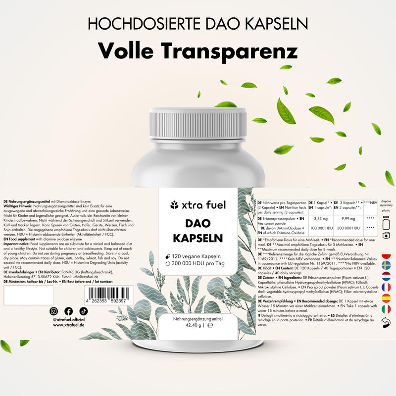 Capsule DAO - Diamminossidasi vegana da germogli di pisello - 300.000 HDU