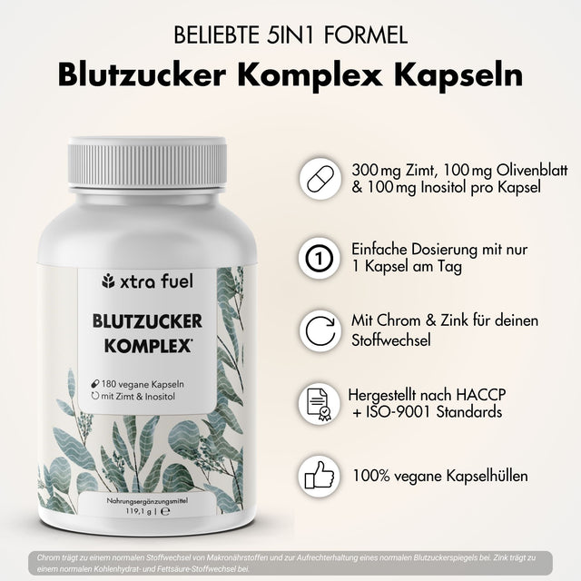 Complesso glicemico* - miscela di nutrienti con cannella di Ceylon, inositolo e foglie di ulivo