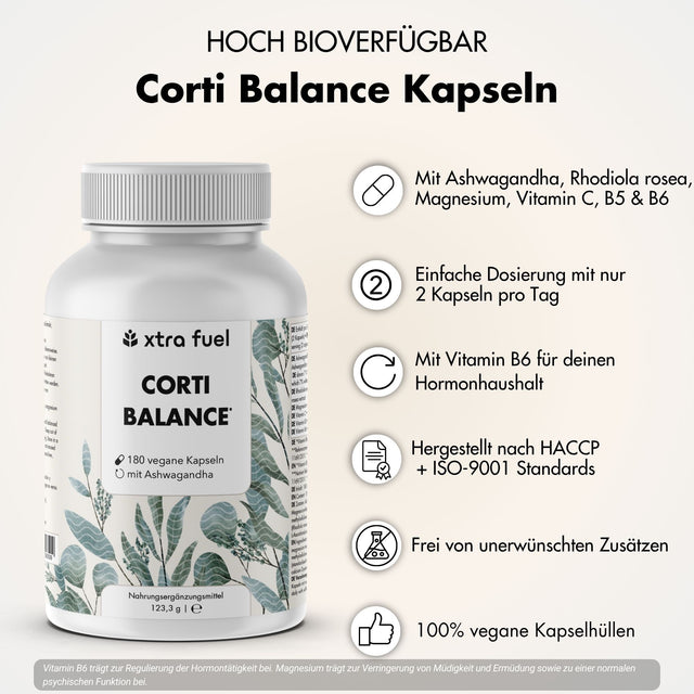 Capsule di cortisolo* - Corti Balance* - miscela di nutrienti con ashwagandha, rodiola e vitamina B6