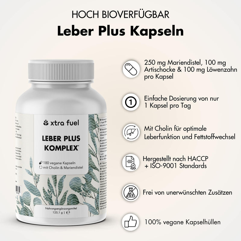 Complesso Fegato Plus* - Cura del fegato - Formula efficace con cardo mariano, carciofo e radice di tarassaco