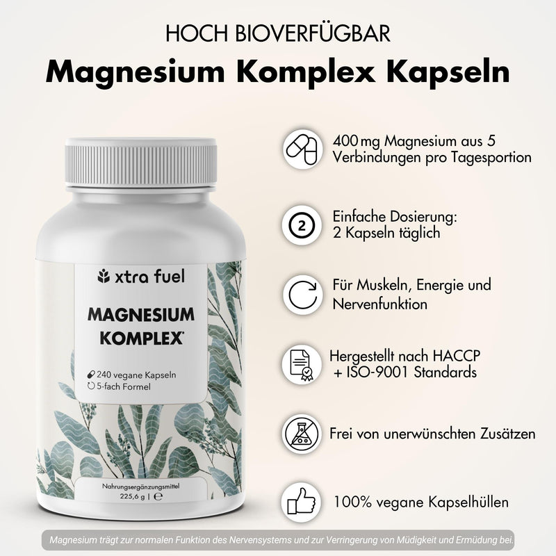 Complesso di magnesio* - formula quintupla con 400 mg di magnesio elementare