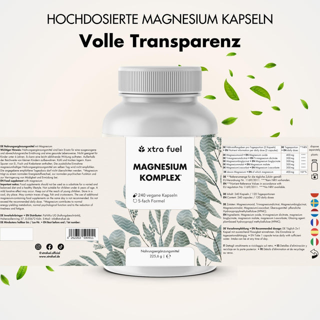Complesso di magnesio* - formula quintupla con 400 mg di magnesio elementare