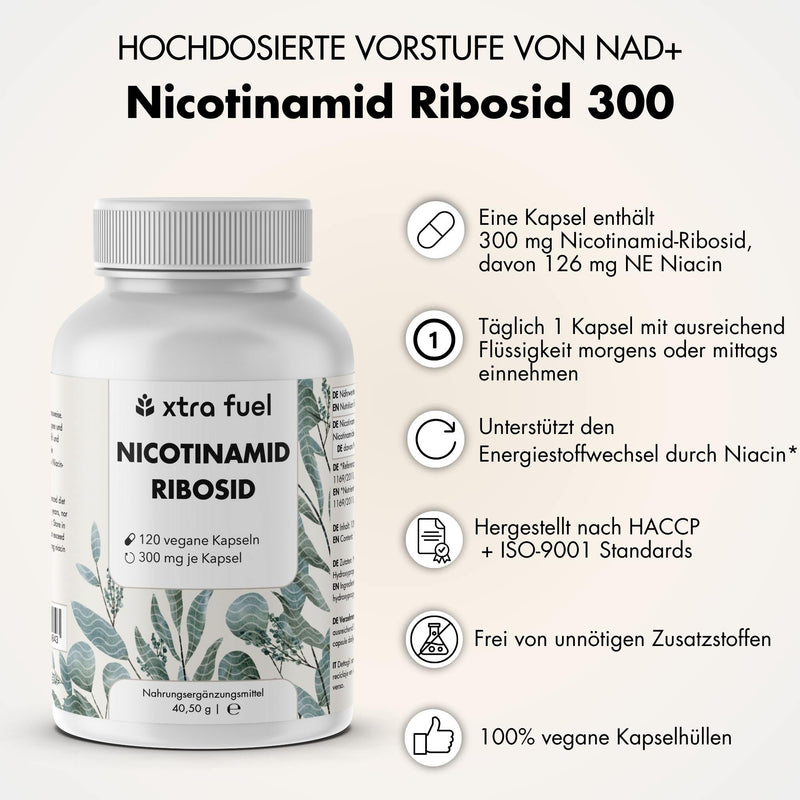 Nicotinamide riboside 300 - precursore del NAD+ - niacina per l'energia e la vitalità delle cellule*.