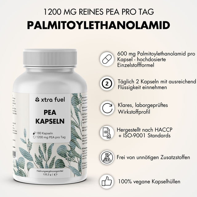 Capsule di PEA - Palmitoiletanolamide micronizzata - 1200 mg al giorno